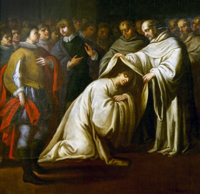 St. Bernhard von Clairvaux bedeckt einen Mann mit Gewändern von Bento Coelho da Silveira